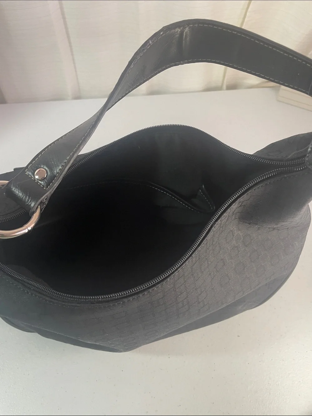 Nine West Black Hobo Shoulder Bag with Front Zip